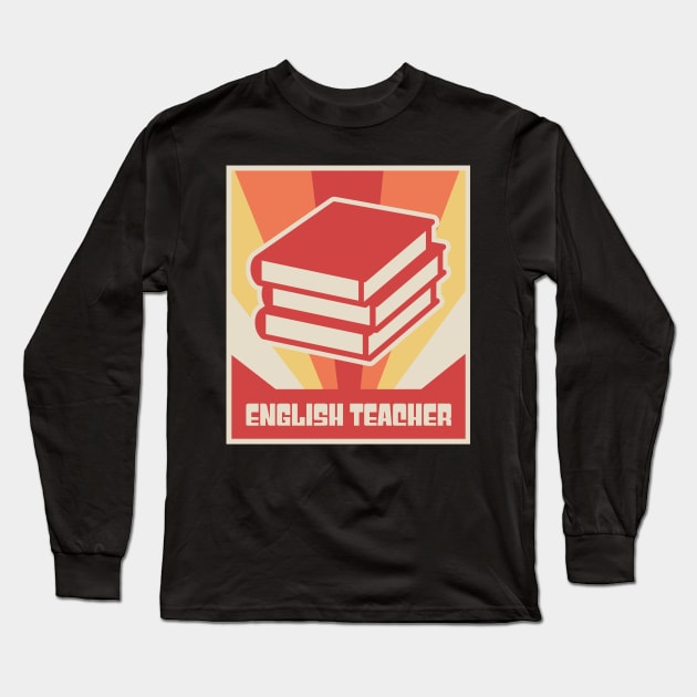 Retro Vintage Books – English Teacher Long Sleeve T-Shirt by MeatMan